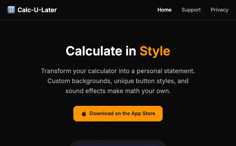 Calc-U-Later project screenshot