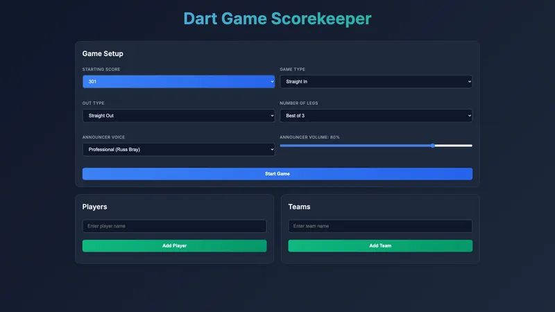 Darts project screenshot