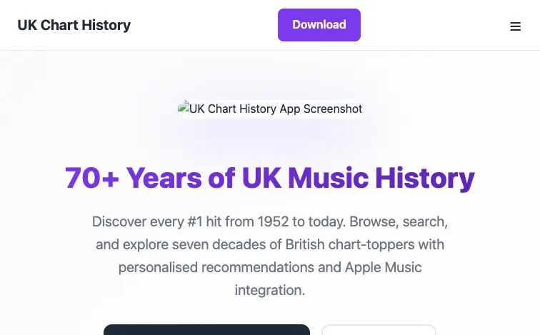 UK Chart History project screenshot